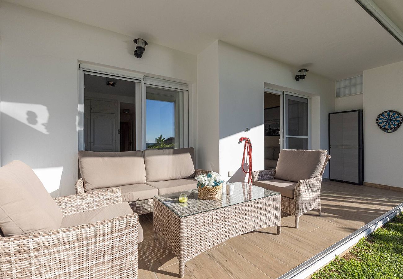 Apartment in Mijas Costa - Frontline Beach 2 Bed Mi Capricho Apt, Private Garden with Sea Views 